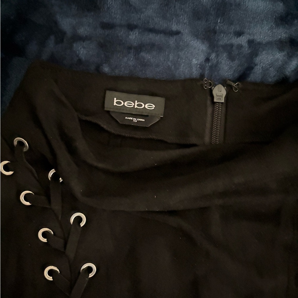 Bebe Black Skirt with Eyelet Detail